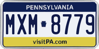 PA license plate MXM8779
