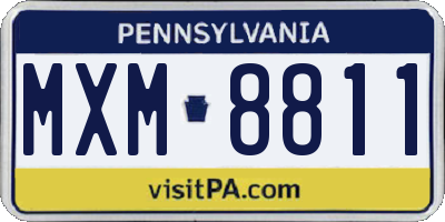 PA license plate MXM8811