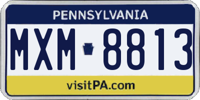 PA license plate MXM8813
