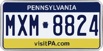 PA license plate MXM8824