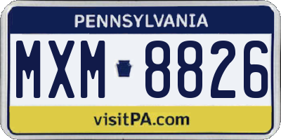 PA license plate MXM8826
