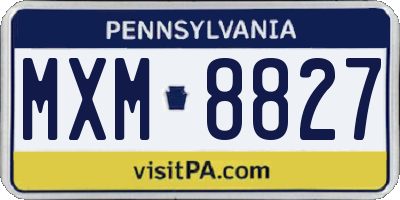 PA license plate MXM8827