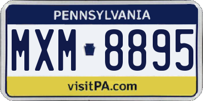 PA license plate MXM8895