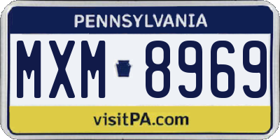 PA license plate MXM8969
