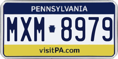 PA license plate MXM8979