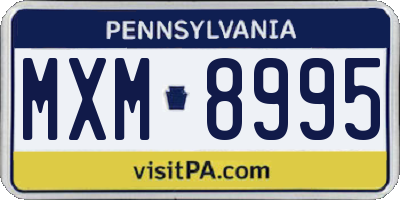PA license plate MXM8995