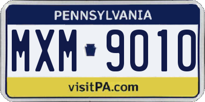 PA license plate MXM9010