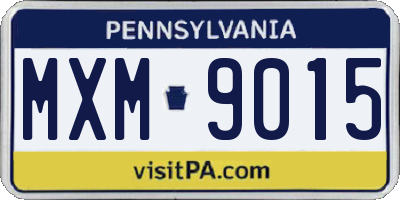 PA license plate MXM9015