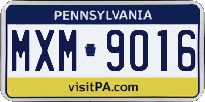PA license plate MXM9016
