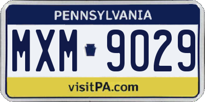 PA license plate MXM9029
