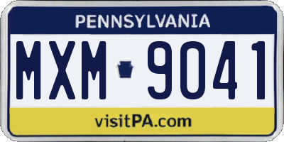 PA license plate MXM9041