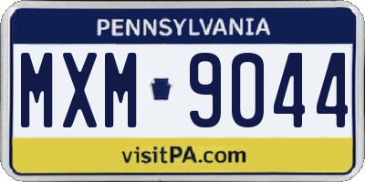 PA license plate MXM9044