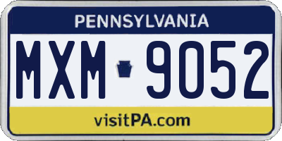 PA license plate MXM9052