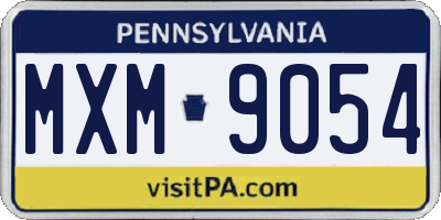 PA license plate MXM9054