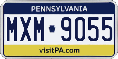 PA license plate MXM9055