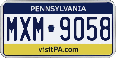 PA license plate MXM9058