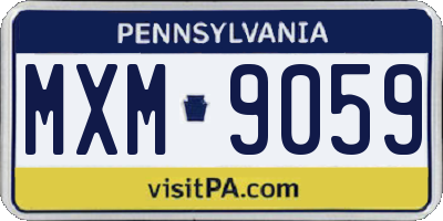 PA license plate MXM9059