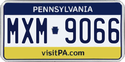PA license plate MXM9066