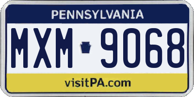 PA license plate MXM9068