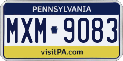 PA license plate MXM9083