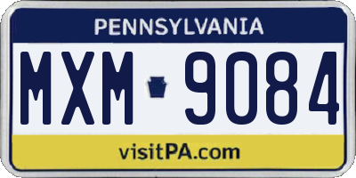 PA license plate MXM9084