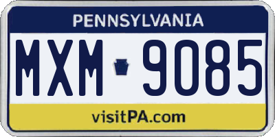 PA license plate MXM9085