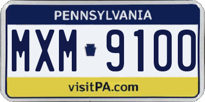 PA license plate MXM9100