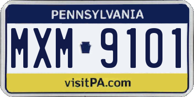 PA license plate MXM9101