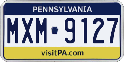 PA license plate MXM9127