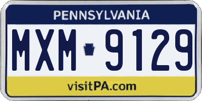 PA license plate MXM9129