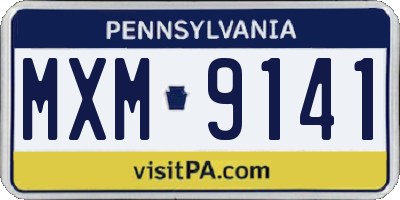 PA license plate MXM9141