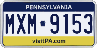 PA license plate MXM9153