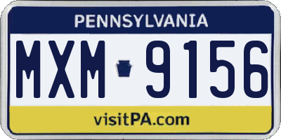 PA license plate MXM9156