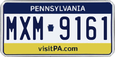 PA license plate MXM9161