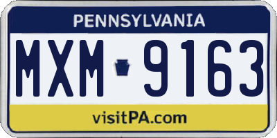 PA license plate MXM9163
