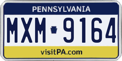 PA license plate MXM9164