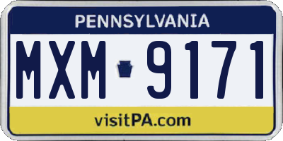 PA license plate MXM9171