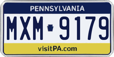 PA license plate MXM9179