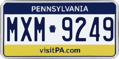 PA license plate MXM9249