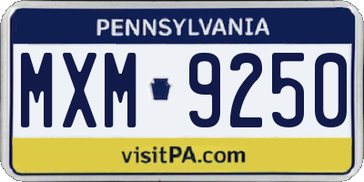 PA license plate MXM9250