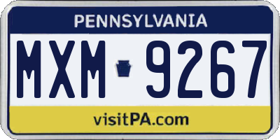 PA license plate MXM9267