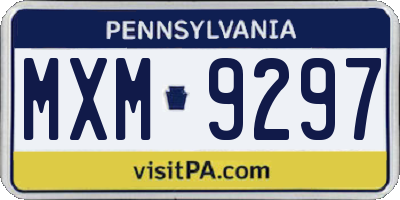 PA license plate MXM9297