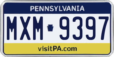 PA license plate MXM9397