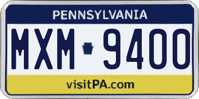 PA license plate MXM9400