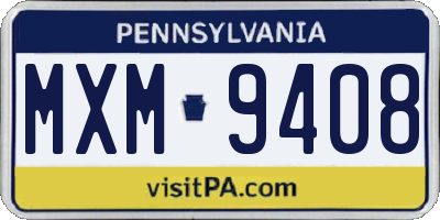PA license plate MXM9408