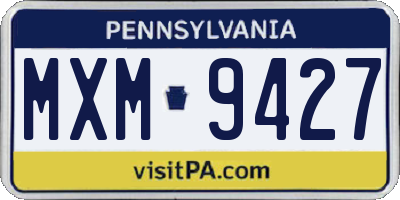 PA license plate MXM9427