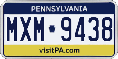 PA license plate MXM9438