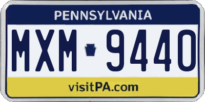 PA license plate MXM9440