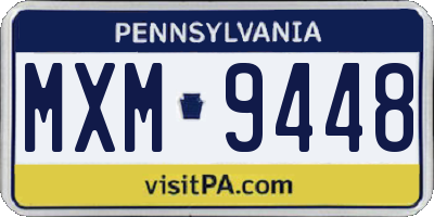PA license plate MXM9448