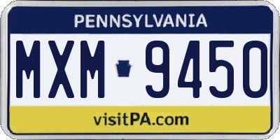 PA license plate MXM9450